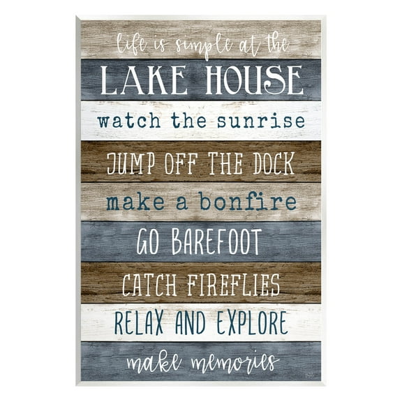 Stupell Industries Life Is Simple Lake House List Graphic Art Unframed Art Print Wall Art, Design by Natalie Carpentieri