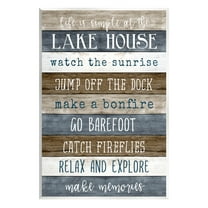 Stupell Industries Life Is Simple Lake House List Graphic Art Unframed Art Print Wall Art, Design by Natalie Carpentieri