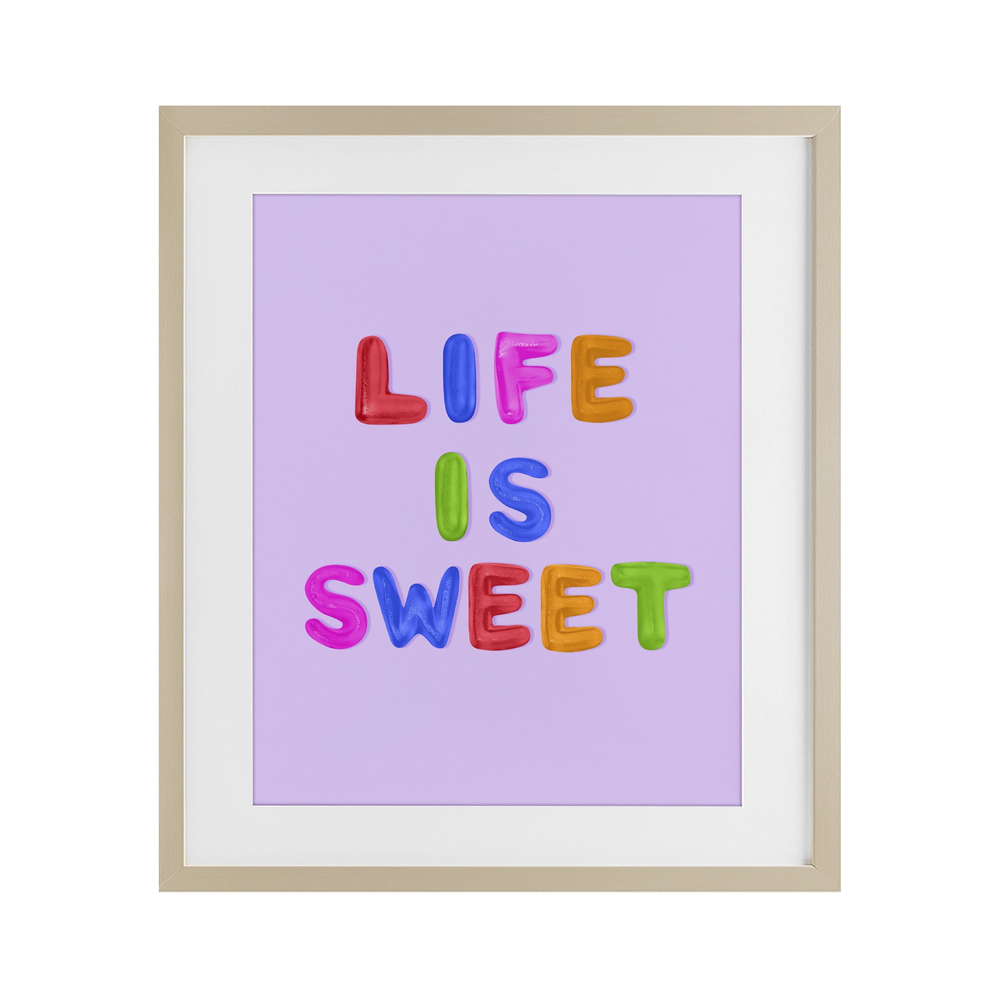 Stupell Industries Life Is Sweet Gummies Birch Framed Print Under Glass, design by LISH Creative