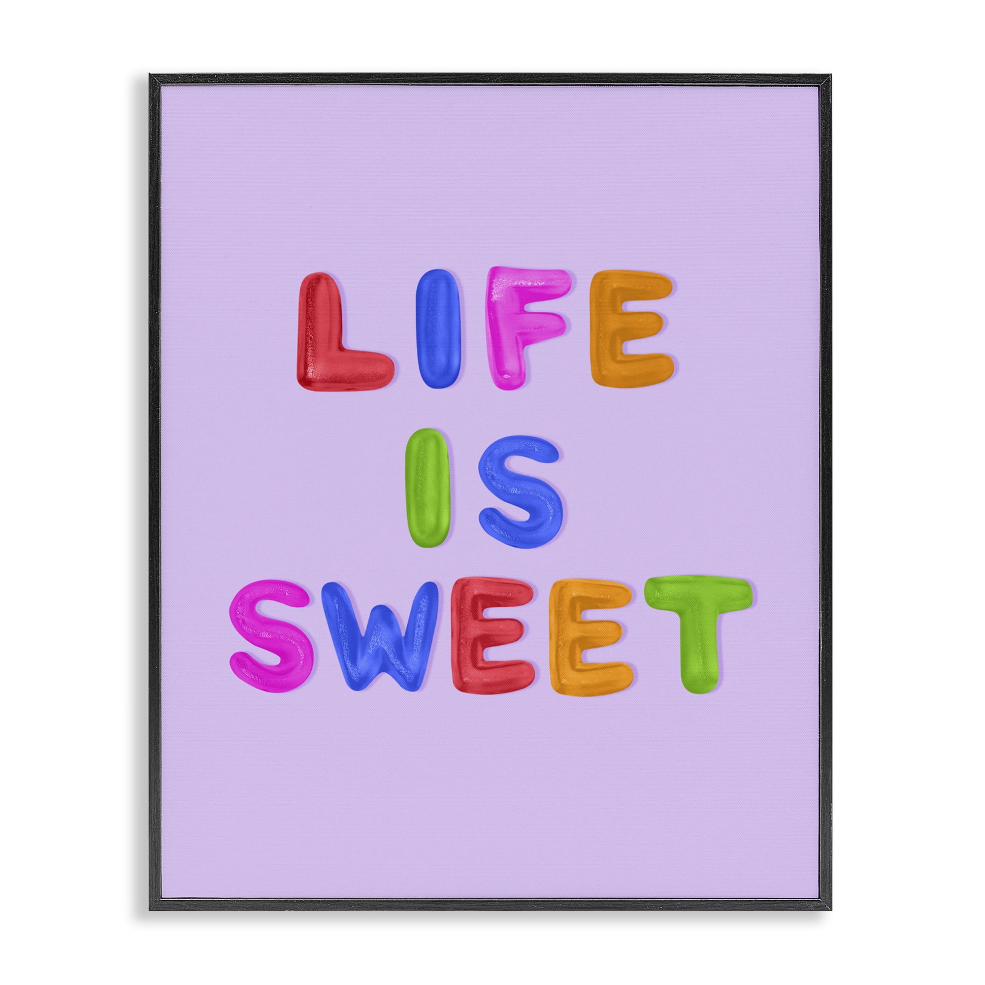 Stupell Industries Life Is Sweet Gummies Black Framed Giclee Art, design by LISH Creative