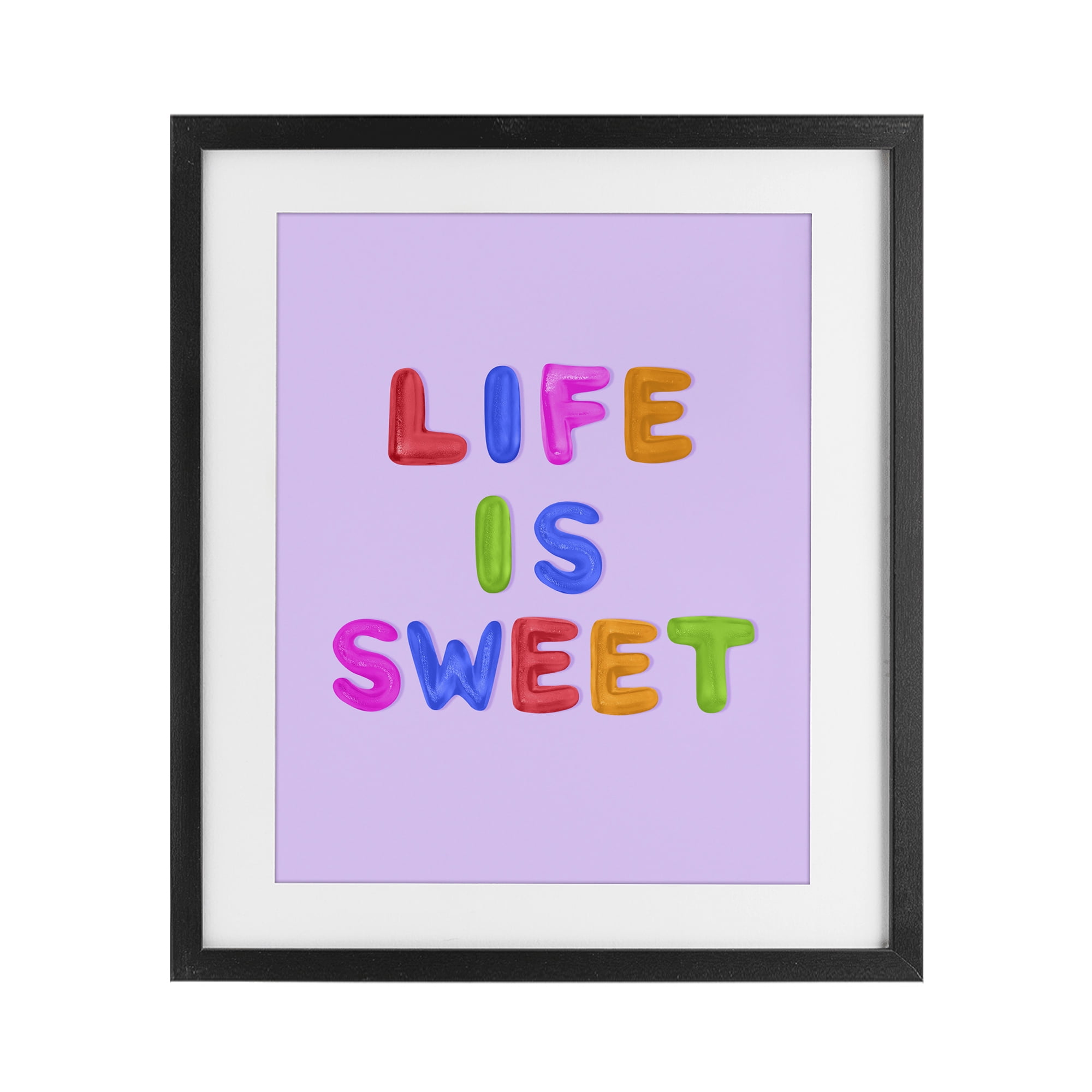 Stupell Industries Life Is Sweet Gummies Black Framed Print Under Glass, design by LISH Creative