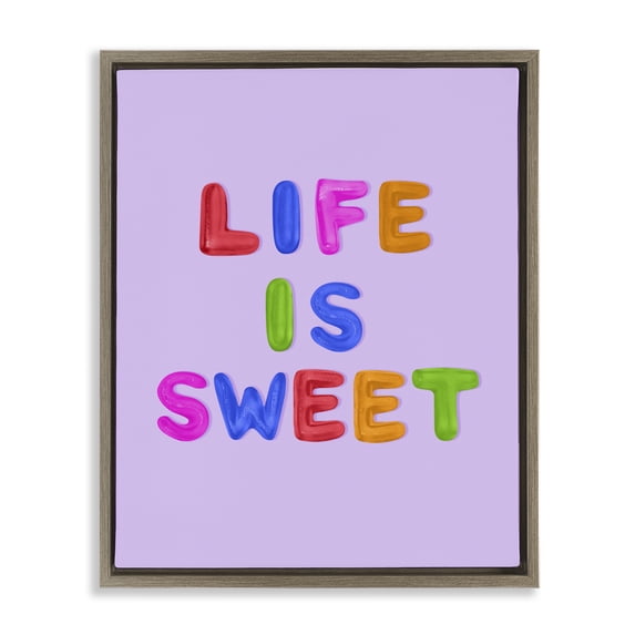 Stupell Industries Contemporary Life Is Sweet Gummies Brown Floating Frame Canvas Art, 25 x 31, by LISH Creative