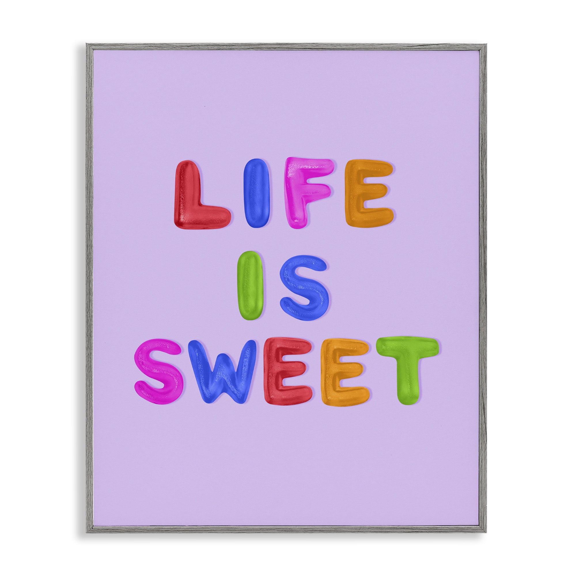 Stupell Industries Life Is Sweet Gummies Gray Framed Giclee Art, design by LISH Creative