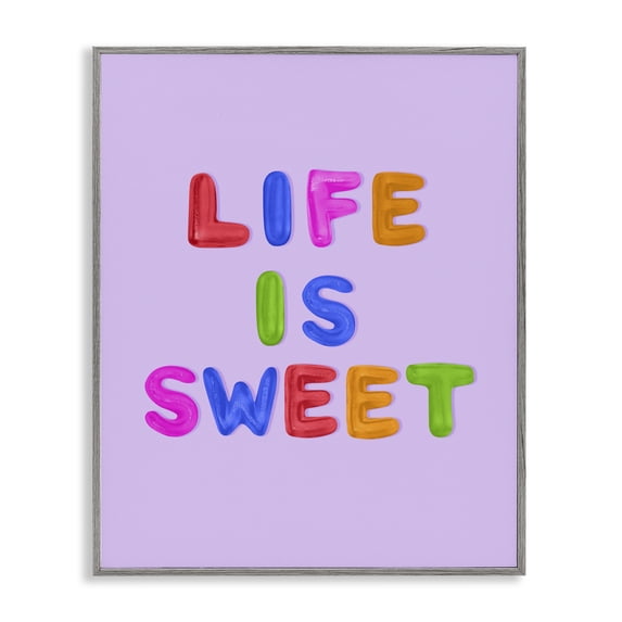 Stupell Industries Contemporary Life Is Sweet Gummies Gray Framed Giclee Art, 16 x 20, by LISH Creative