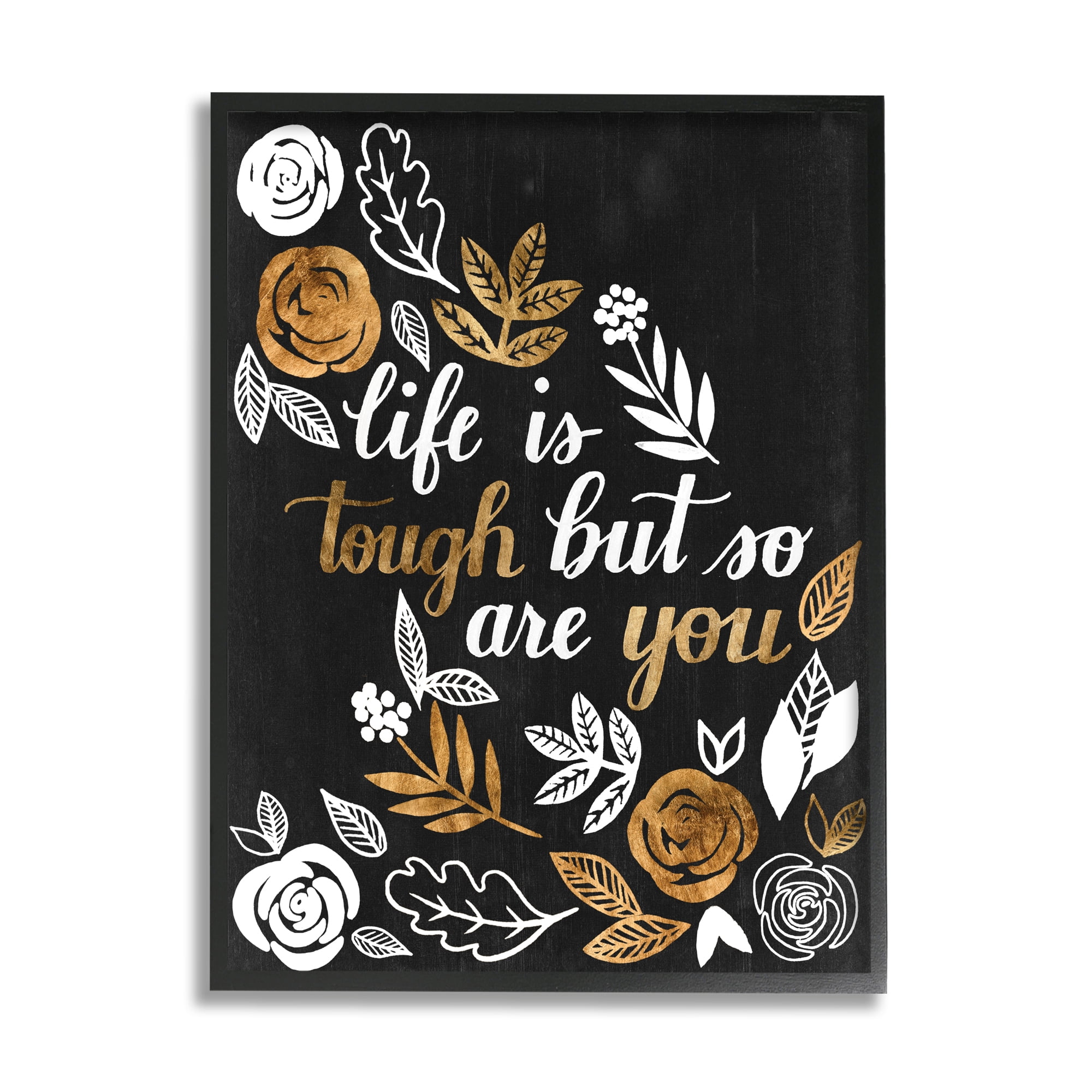 Stupell Industries Life Is Tough Inspirational Phrase Autumn Falling Leaves, 24 x 30, Designed by Grace Popp