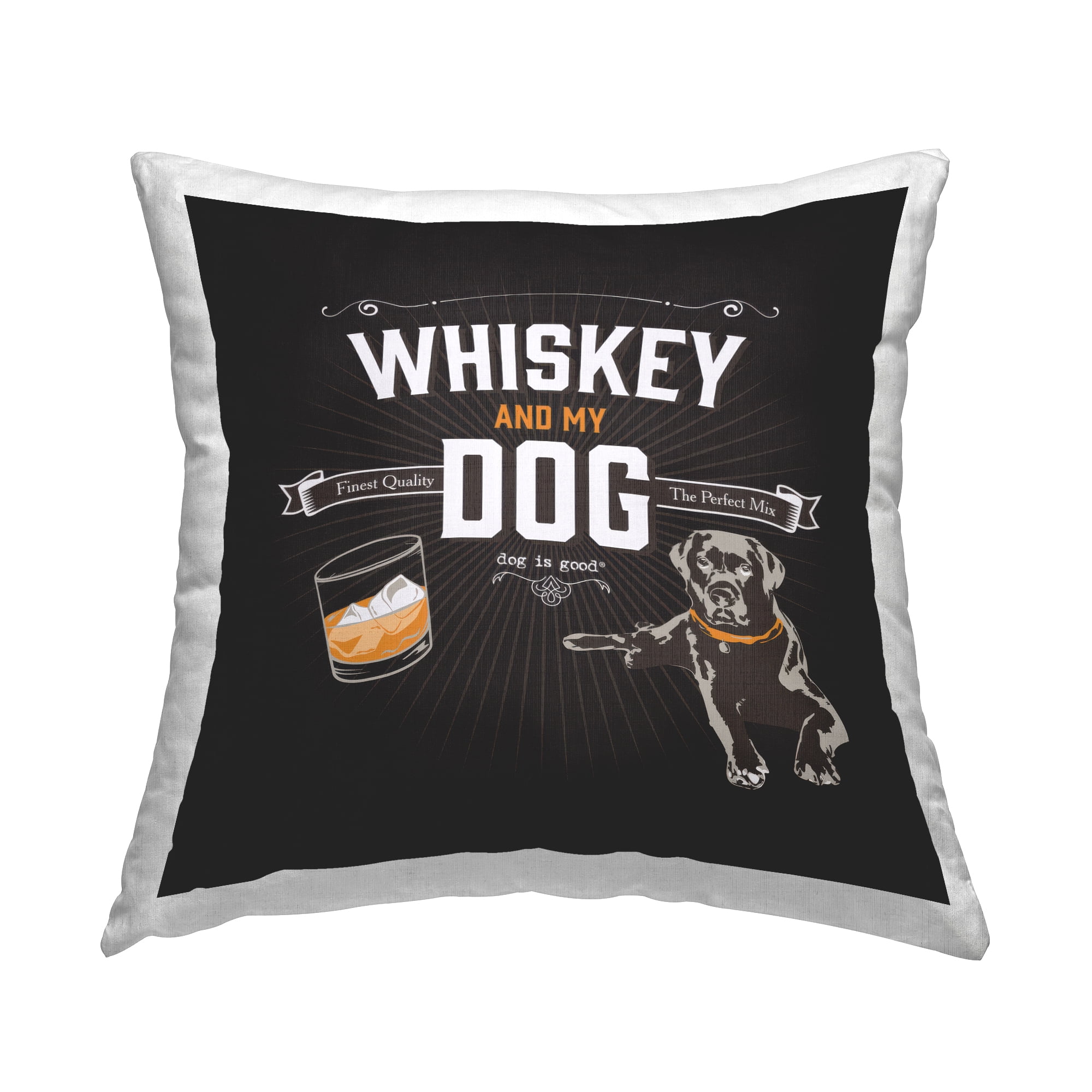 Stupell Industries Life Is Whiskey and Dog Decorative Printed Throw Pillow Design by Dog Is Good.
