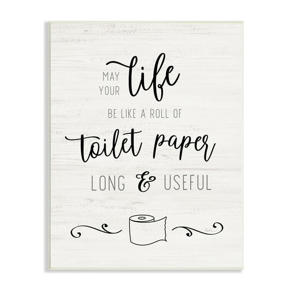 Stupell Industries Life Like Toilet Paper Roll Long and Useful Phrase, 13 x 19, Design by Natalie Carpentieri