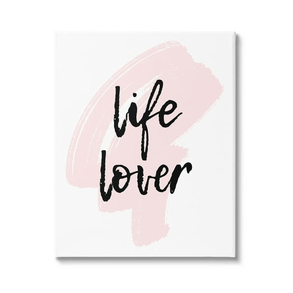 Stupell Industries Life Lover Casual Phrase Graphic Art Gallery Wrapped Canvas Print Wall Art, Design by Martina Pavlova