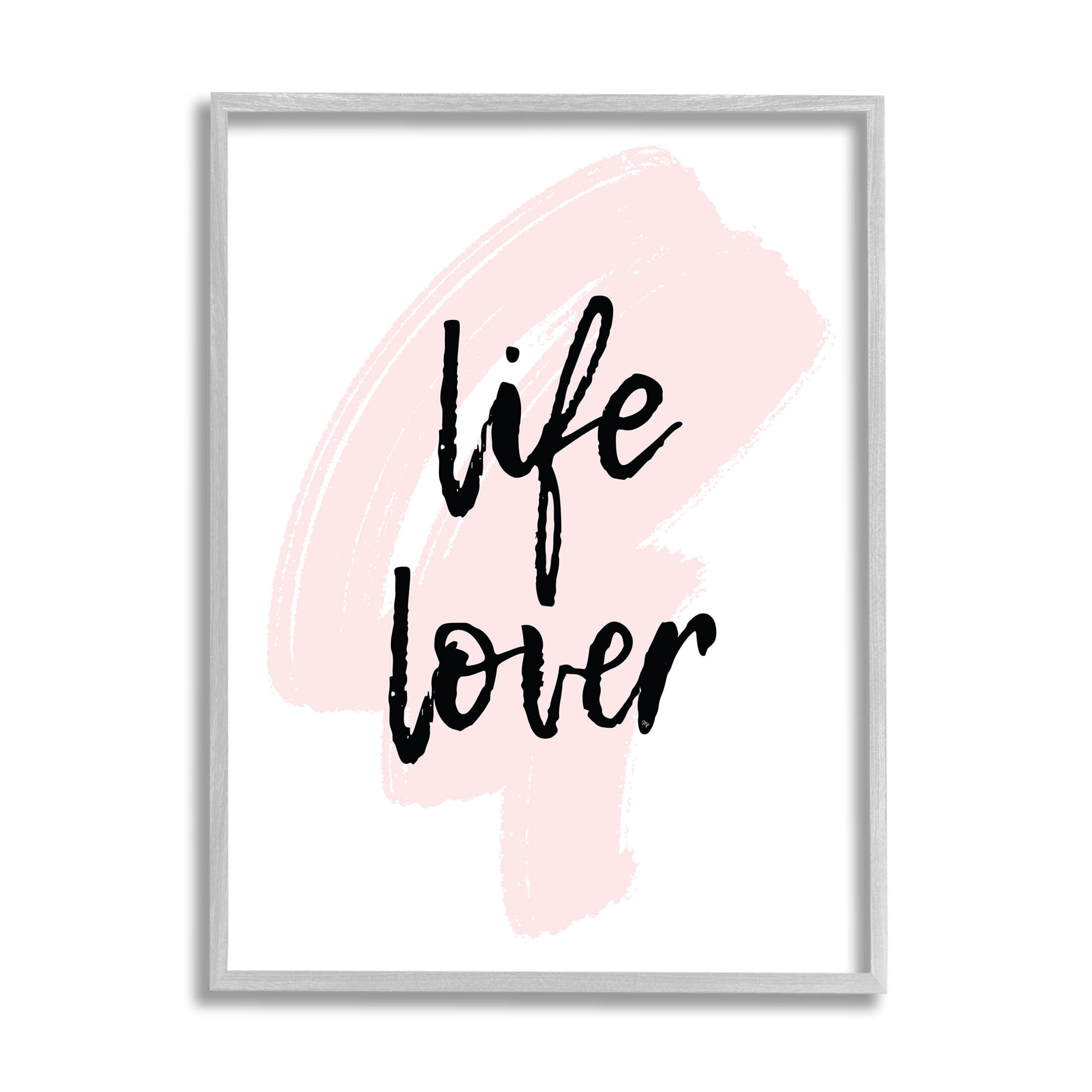 Stupell Industries Life Lover Casual Phrase Graphic Art Gray Framed Art Print Wall Art, Design by Martina Pavlova