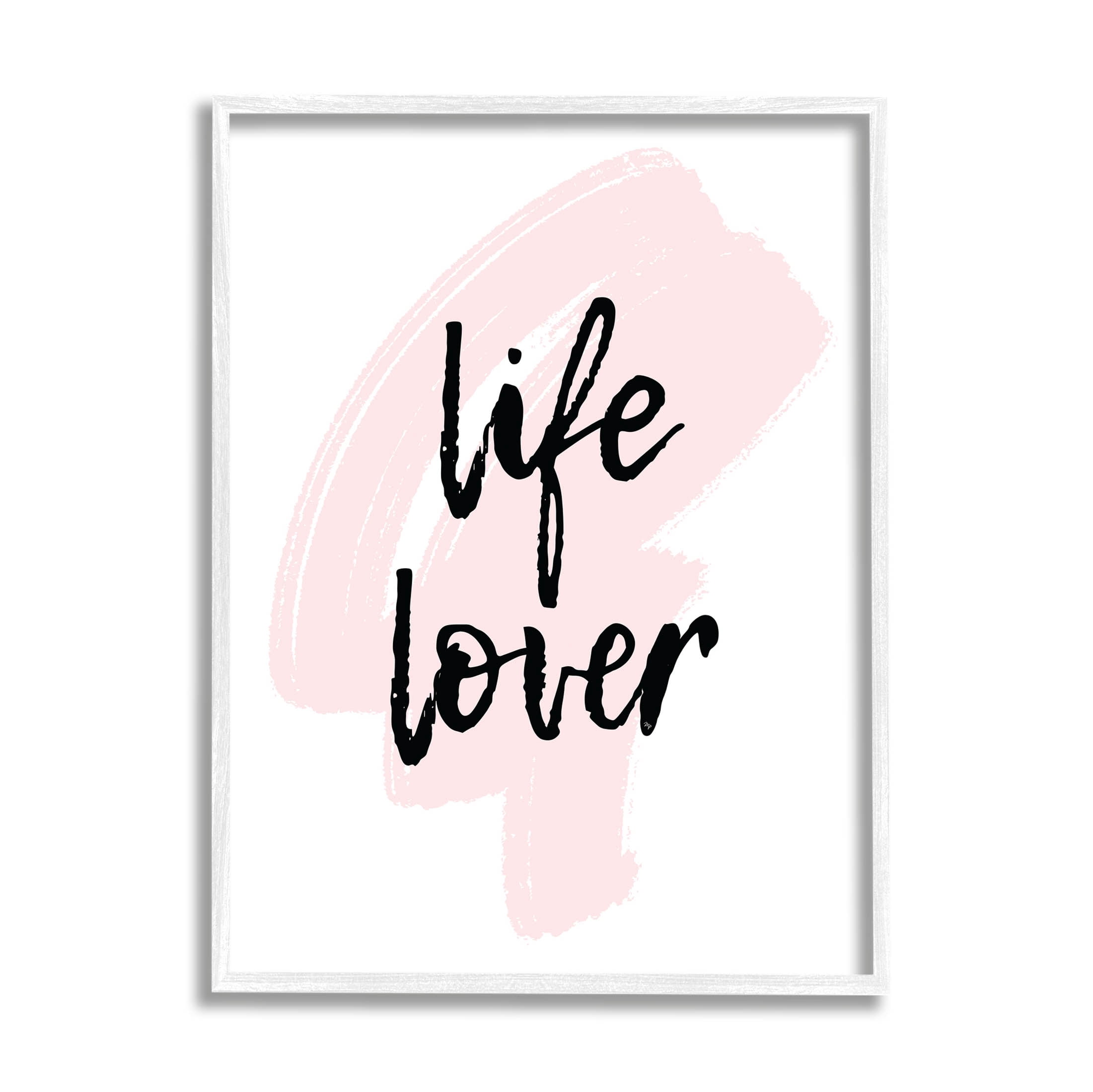 Stupell Industries Life Lover Casual Phrase Graphic Art White Framed Art Print Wall Art, Design by Martina Pavlova
