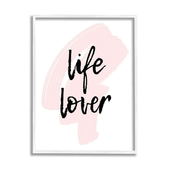 Stupell Industries Life Lover Casual Phrase Graphic Art White Framed Art Print Wall Art, Design by Martina Pavlova