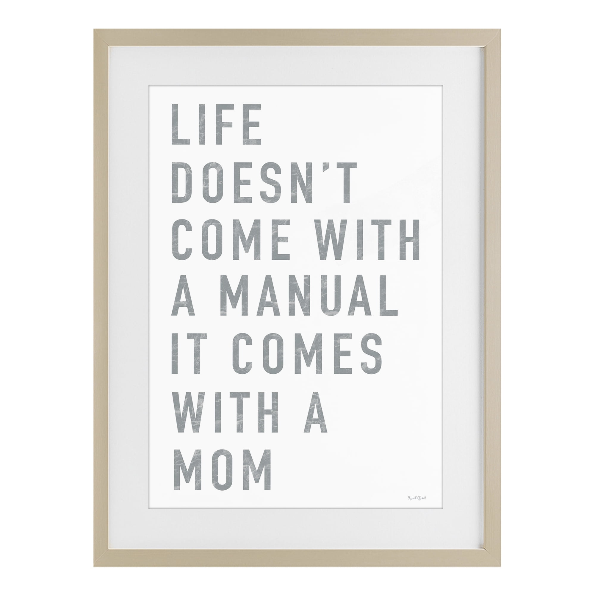 Stupell Industries Life Manual Is Mom Birch Framed Print Under Glass, design by Elizabeth Tyndall