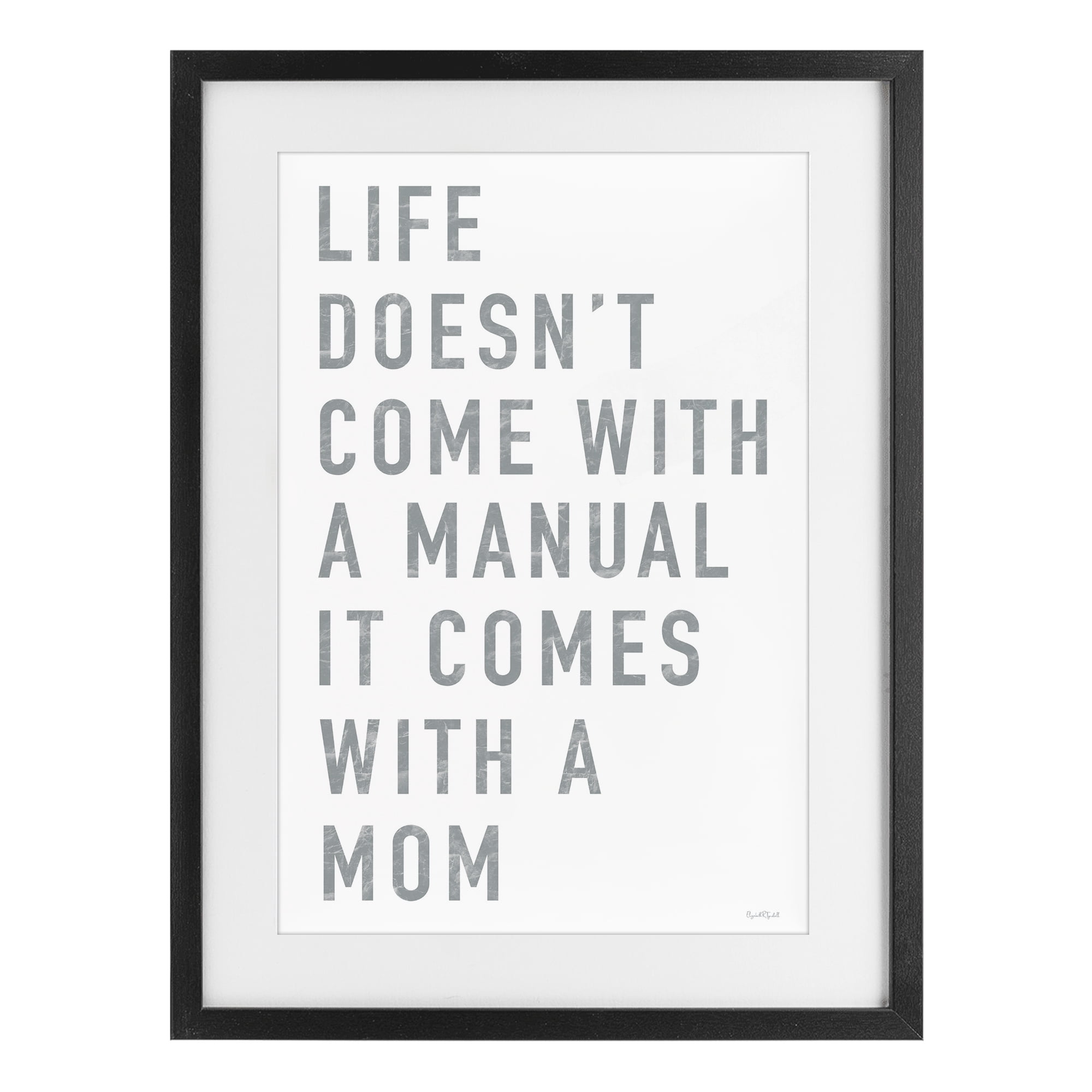 Stupell Industries Life Manual Is Mom Black Framed Print Under Glass, design by Elizabeth Tyndall