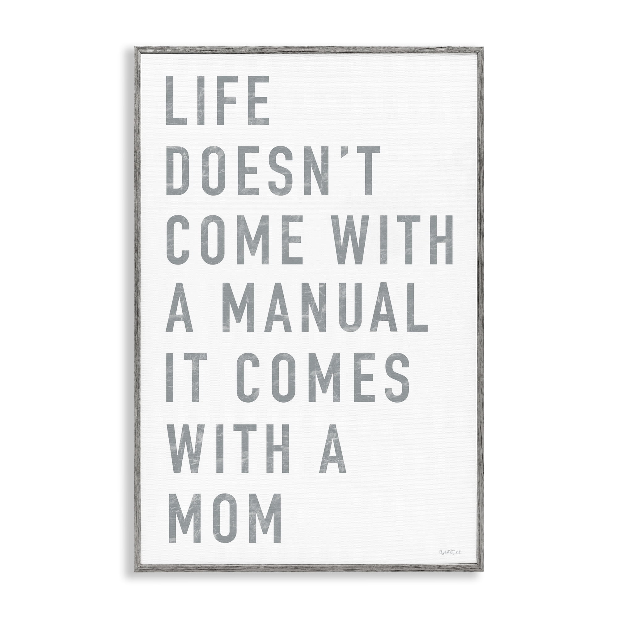 Stupell Industries Life Manual Is Mom Gray Framed Giclee Art, design by Elizabeth Tyndall