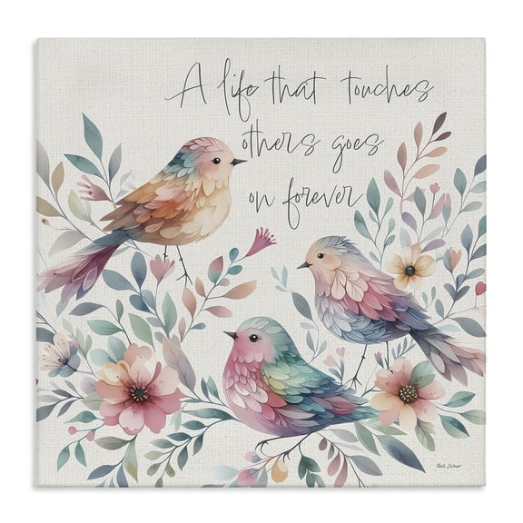 Stupell Industries Life That Touches Others Plants & Flowers Painting Wrapped Canvas Art Print Wall Art, 17 x 17