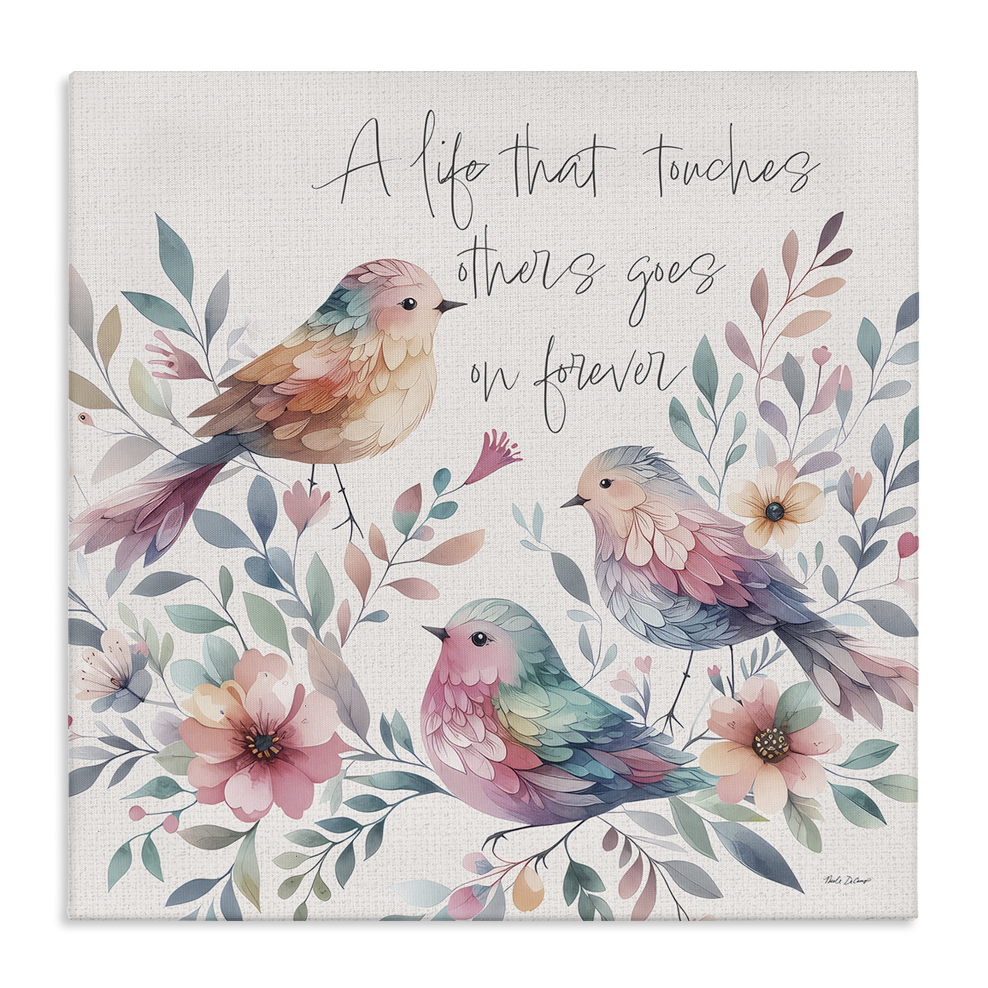 Stupell Industries Life That Touches Others Plants & Flowers Painting Wrapped Canvas Art Print Wall Art, 36 x 36