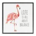 thumbnail image 1 of Stupell Industries Life is About Balance Motivational Phrase Pink Flamingo, 24 x 24,Design by Reesa Qualia, 1 of 5