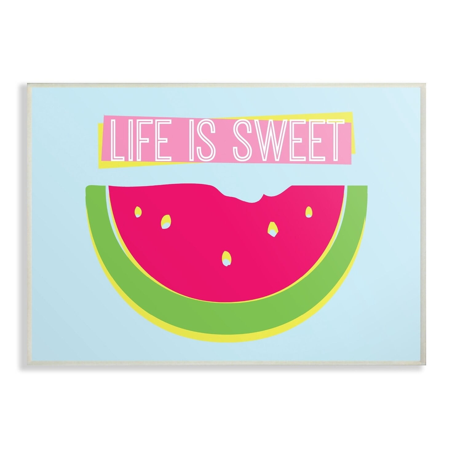 Stupell Industries Life is Sweet Watermelon Neon Novelty Painting Unframed Art Print Wall Art, 10 x 15