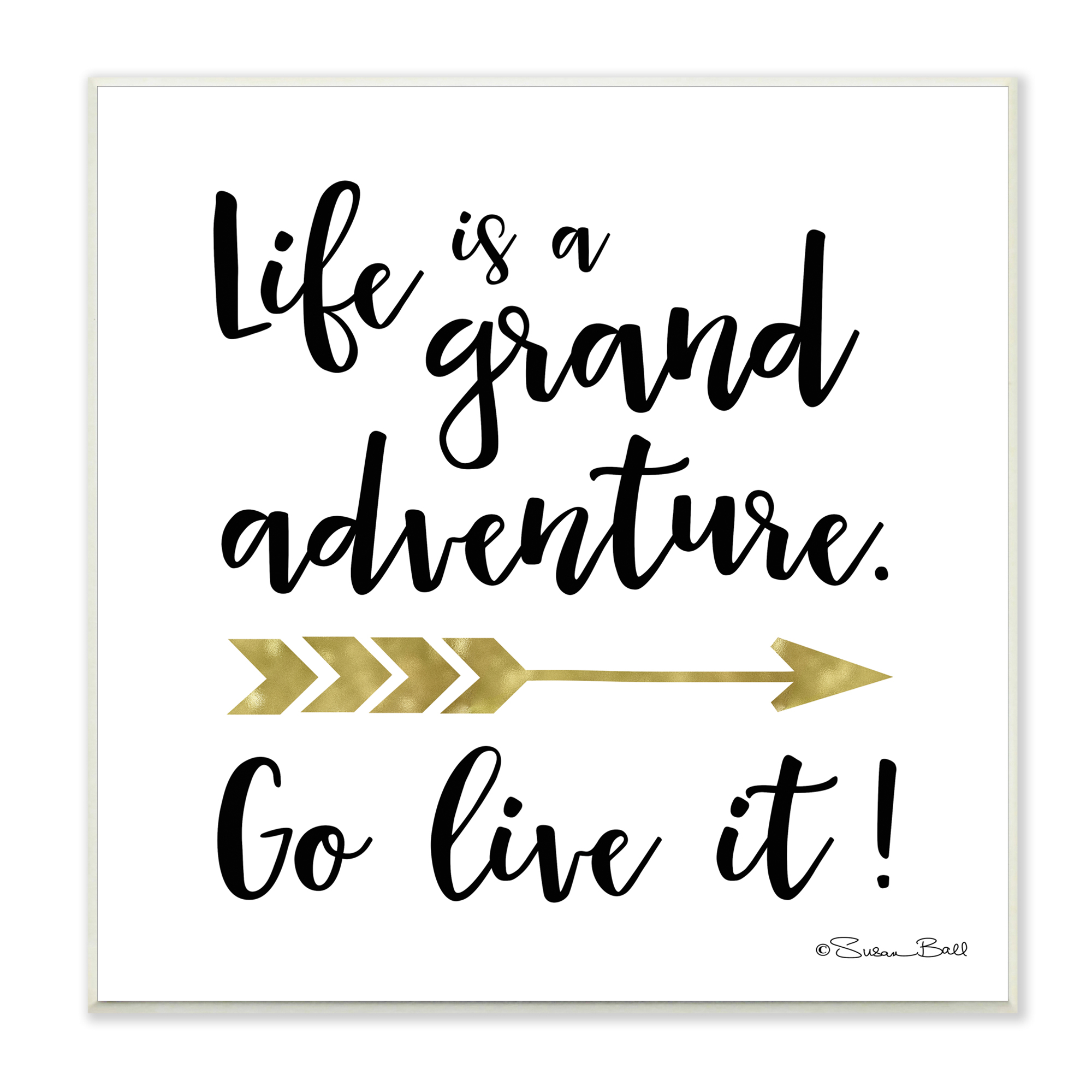 Stupell Industries Life is a Grand Adventure Boho Inspirational Sign,12 x 12, Design by Sn Ball