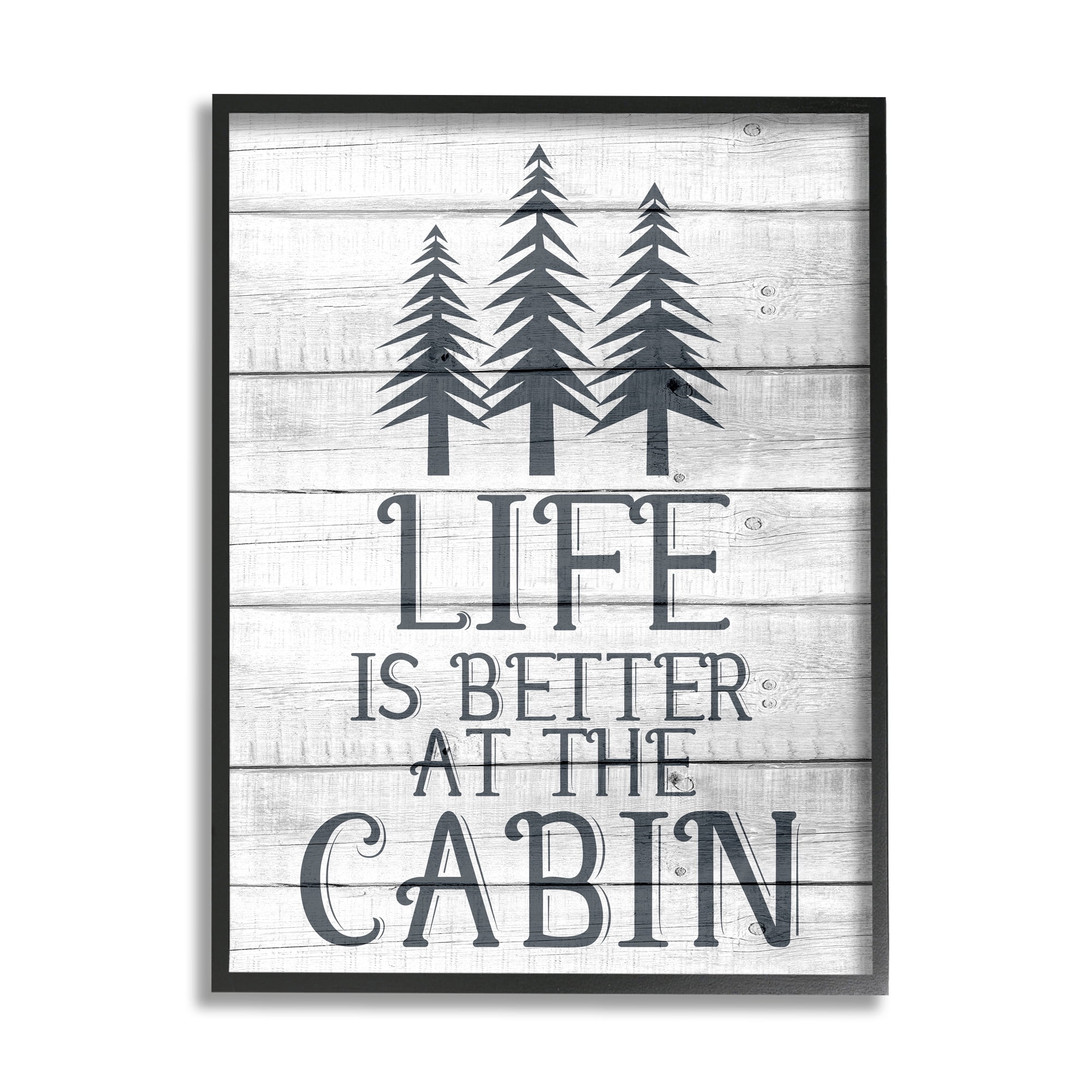 Life's Better at the Cabin Black Framed Canvas Print