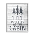 thumbnail image 1 of Stupell Industries Life's Better At Cabin Phrase Rural Forest Home Gray Framed by Kim Allen, 1 of 8