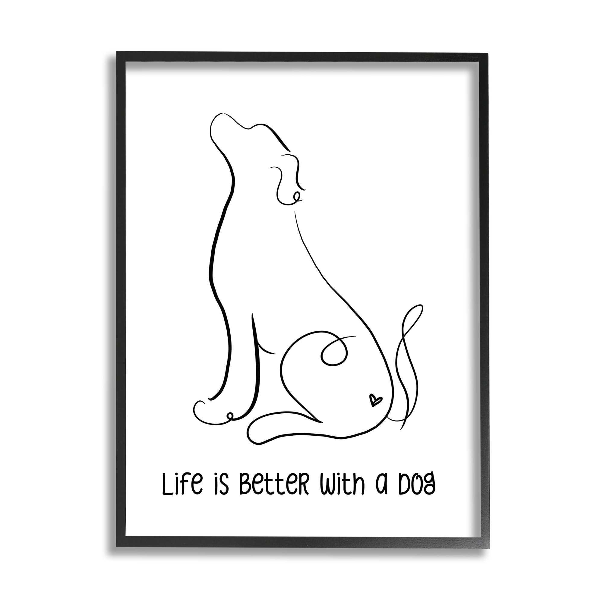 Stupell Industries Life's Better With Dog Minimal Pet Line Drawing, 24 x 30, Design by Anna Quach