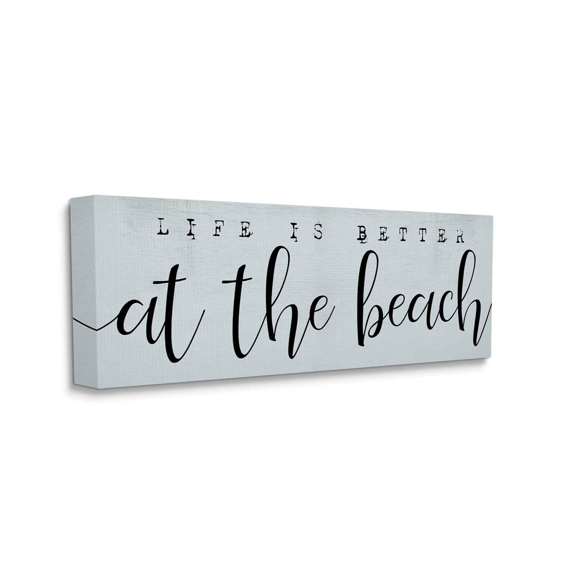 Stupell Industries Life's Better at Beach Phrase Soft Nautical Blue, 20 x 48, Designed by Daphne Polselli