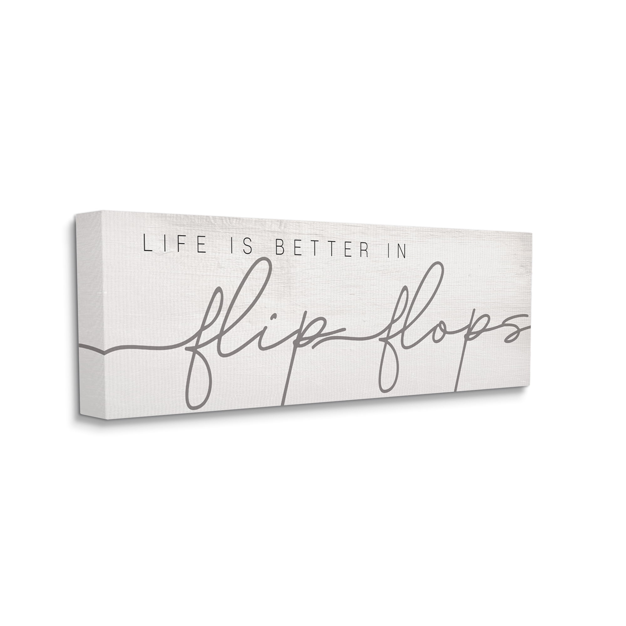 Stupell Industries Life's Better in Flip Flops Nautical Beach Phrase, 17 x 40, Designed by Daphne Polselli