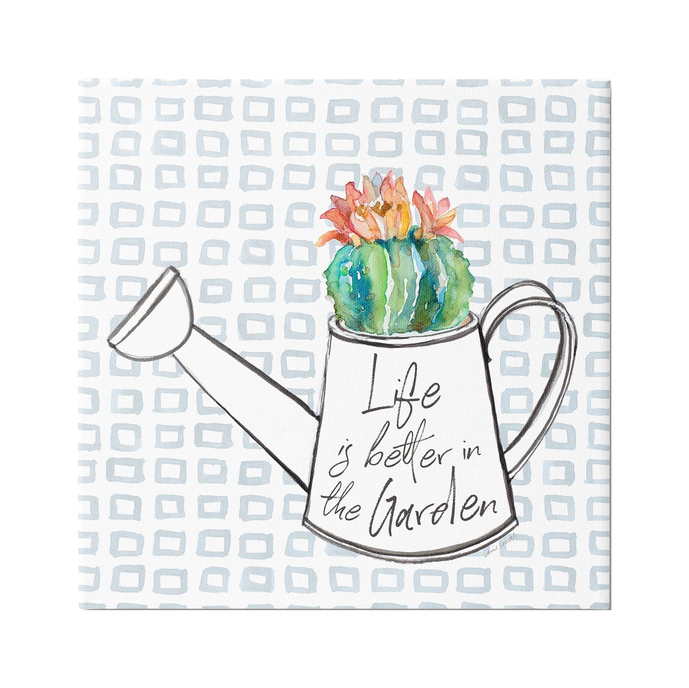 Stupell Industries Life's Better in Garden Phrase Graphic Art Gallery Wrapped Canvas Print Wall Art, Design by Lanie Loreth