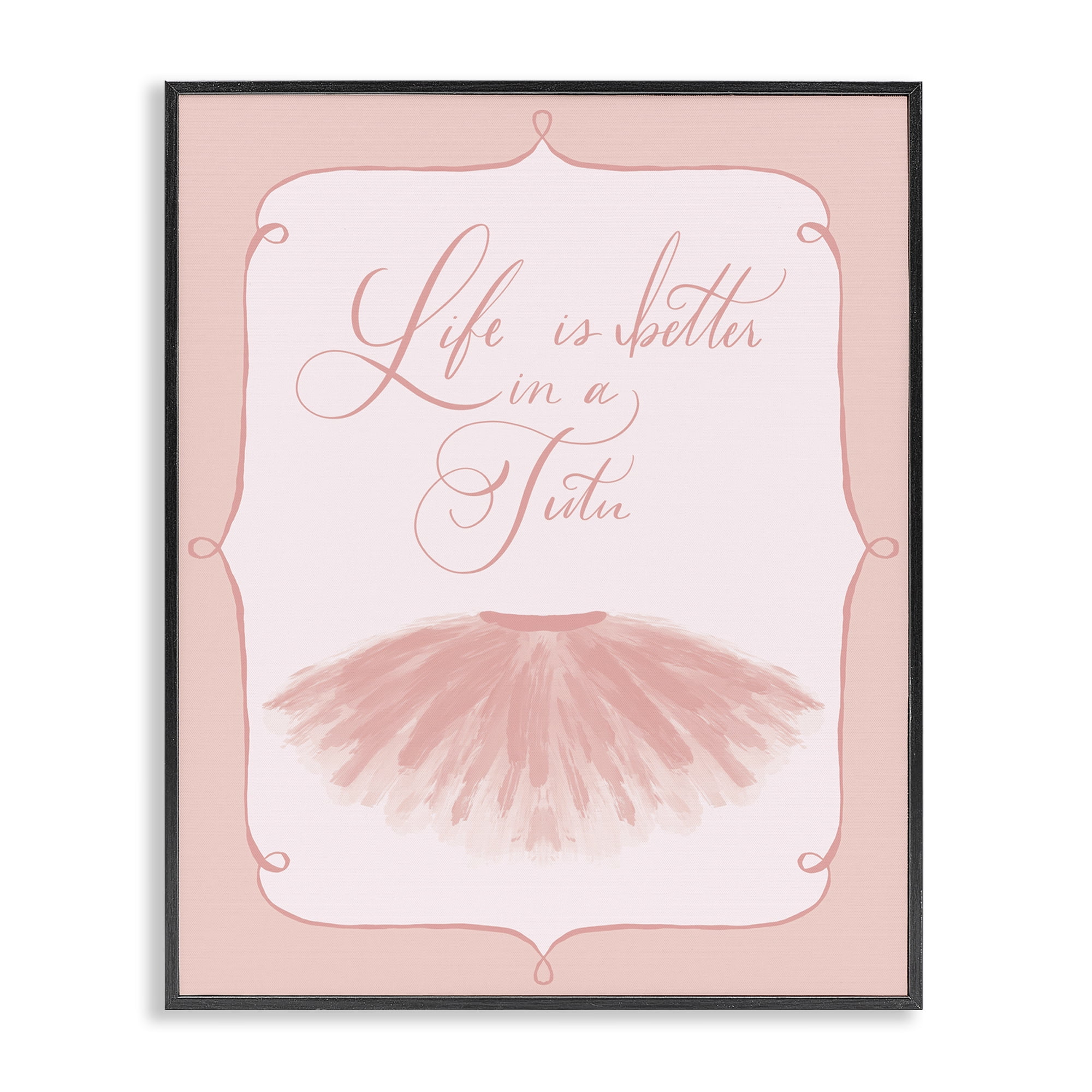 Stupell Industries Life's Better in Tutu Entertainment Painting Black Framed Art Print Wall Art, 16 x 20