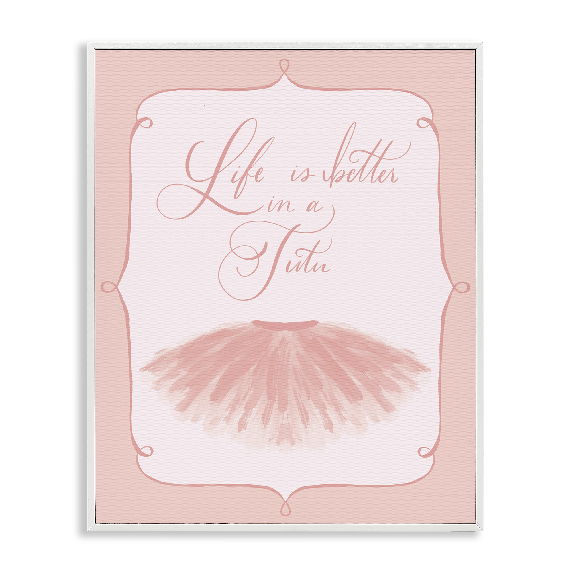 Stupell Industries Life's Better in Tutu Entertainment Painting White Framed Art Print Wall Art, 16 x 20