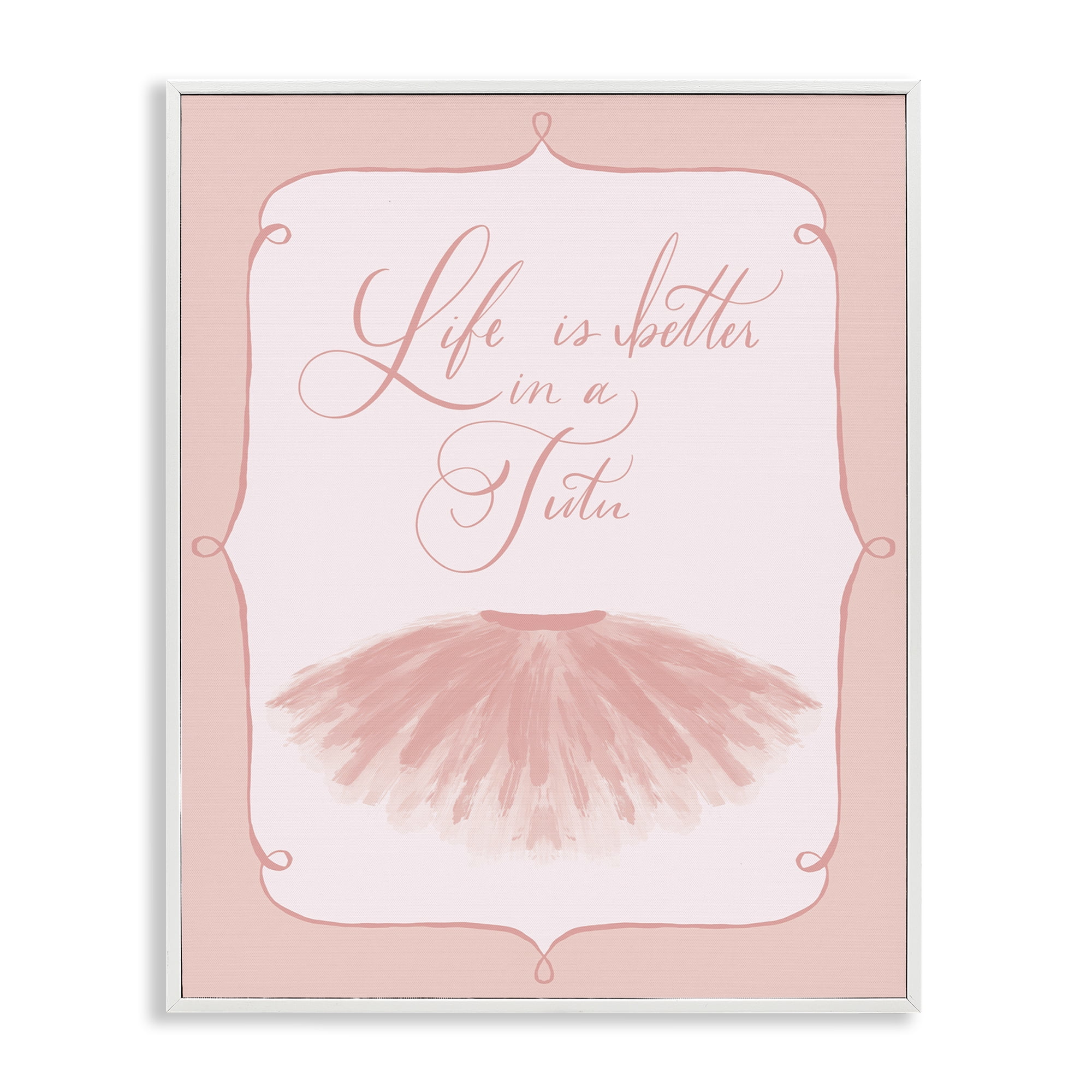 Stupell Industries Life's Better in Tutu Entertainment Painting White Framed Art Print Wall Art, 24 x 30