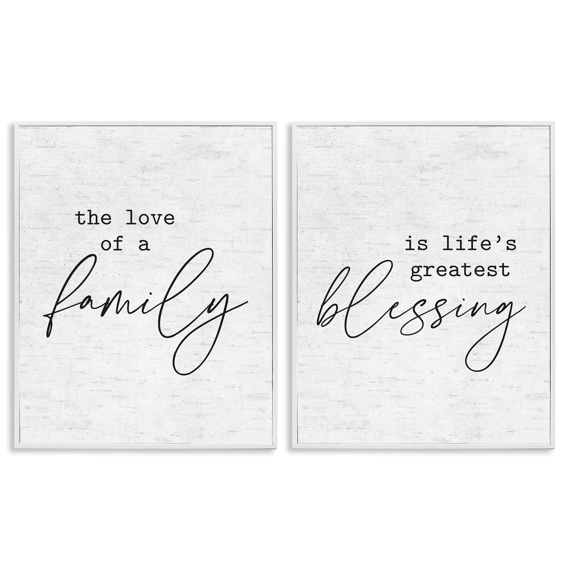 Stupell Industries Life's Greatest Blessing Quote Typography Painting White Framed Art Print Wall Art, 11 x 14, Set of 2