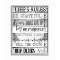 thumbnail image 1 of Stupell Industries Life's Rules Phrases on Wood Grain Black White Word Design Framed Wall Art Design by Kim Allen, 11" x 14", Gray Framed, 1 of 5