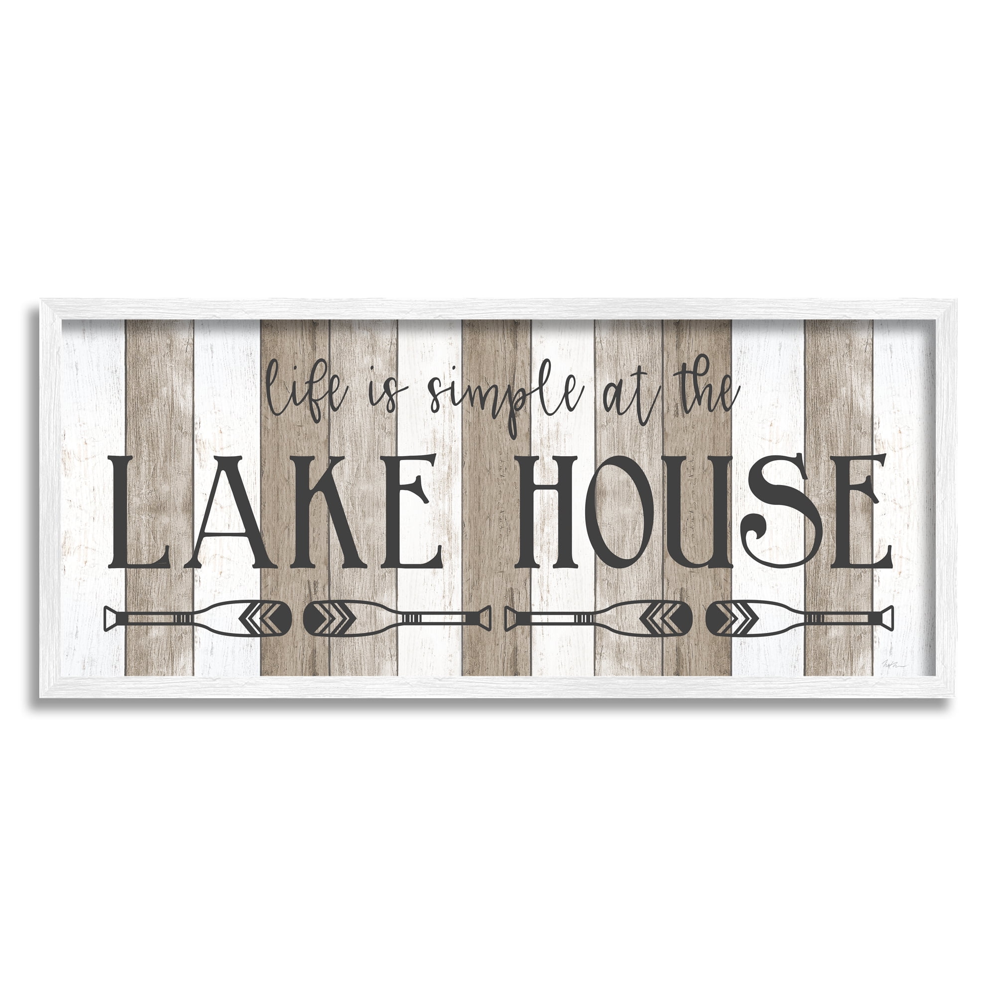 Stupell Industries Life's Simple At Lake House Sign Rustic Pattern, 24 x 10, Design by Natalie Carpentieri