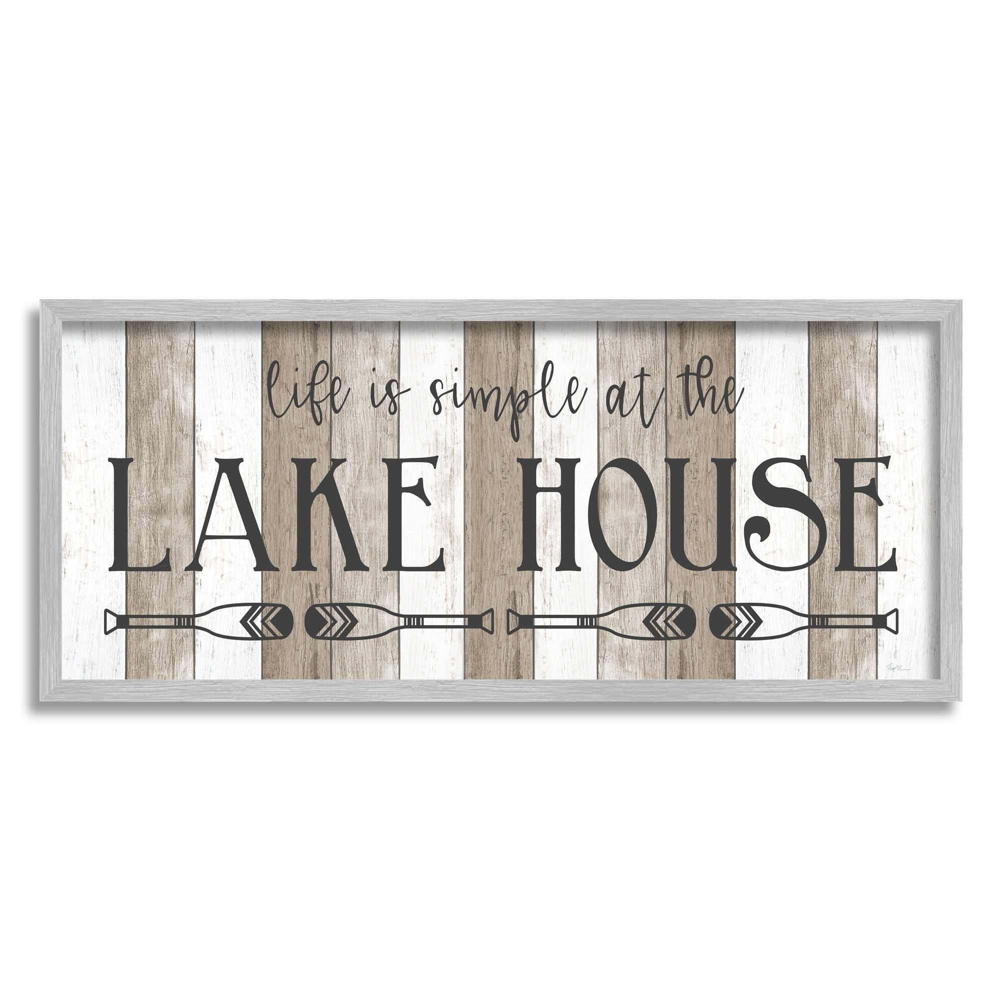 Stupell Industries Life's Simple At Lake House Sign Rustic Pattern, 24 x 10, Design by Natalie Carpentieri