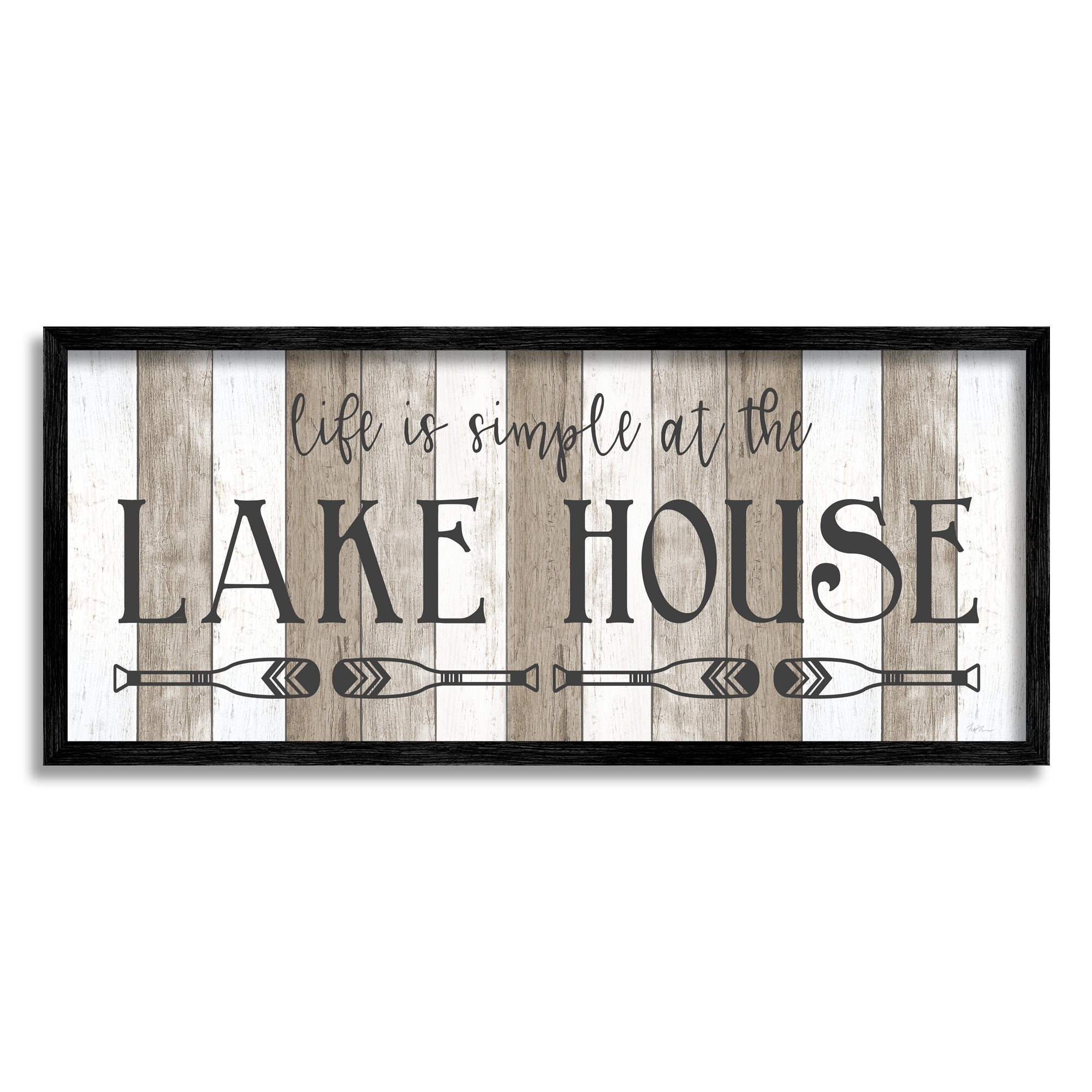 Stupell Industries Life's Simple At Lake House Sign Rustic Pattern, 24 x 10, Design by Natalie Carpentieri