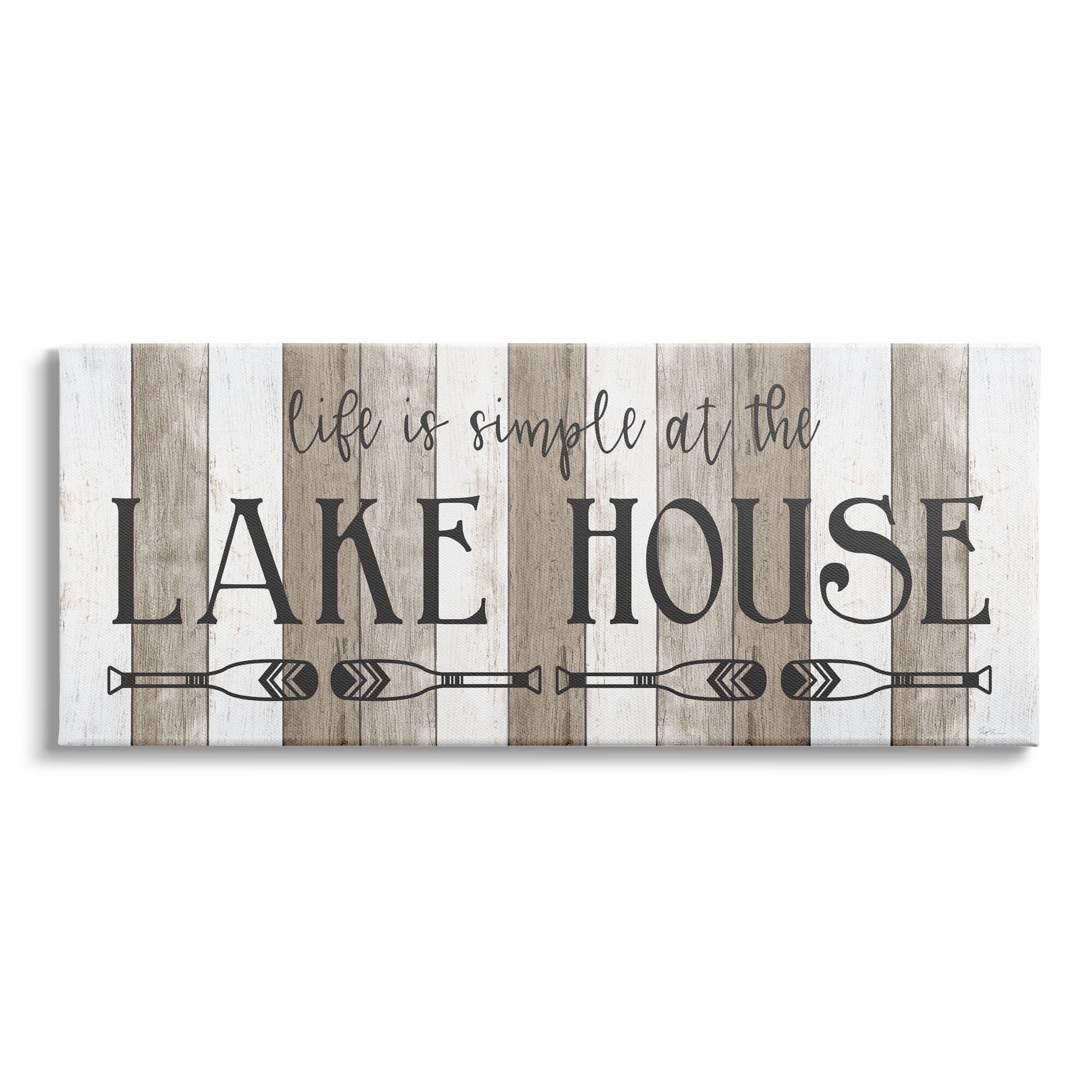 Stupell Industries Life's Simple At Lake House Sign Rustic Pattern, 48 x 20, Design by Natalie Carpentieri
