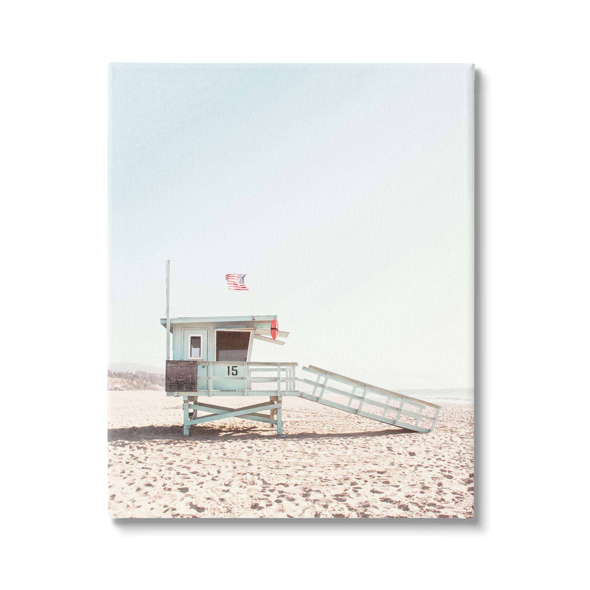 Stupell Industries Lifeguard Hut Photography Nature Photography Gallery Wrapped Canvas Print Wall Art, 36 x 48