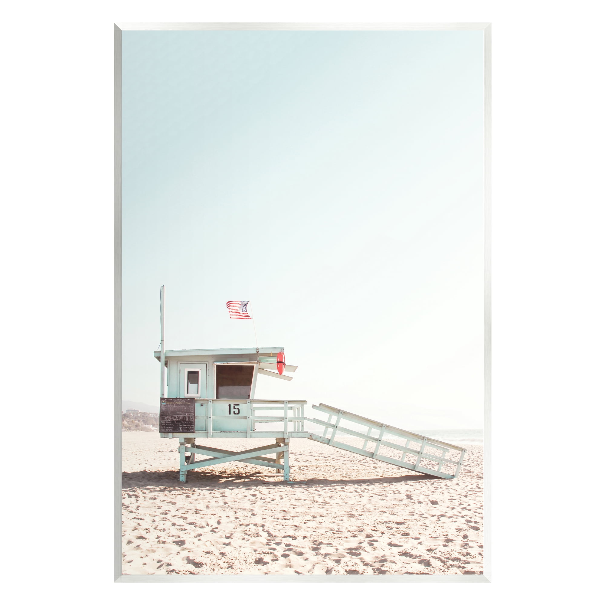 Stupell Industries Lifeguard Hut Photography Nature Photography Unframed Art Print Wall Art, 10 x 15