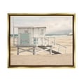 thumbnail image 1 of Stupell Industries Lifeguard Hut on Beach Landscape Photography Gold Floater Framed Canvas Art Print Wall Art, 21 x 17, 1 of 10