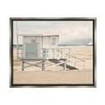 thumbnail image 1 of Stupell Industries Lifeguard Hut on Beach Landscape Photography Gray Floater Framed Canvas Art Print Wall Art, 21 x 17, 1 of 10