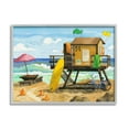 thumbnail image 1 of Stupell Industries Lifeguard Hut on Beach Nature Painting Gray Framed Art Print Wall Art, 20 x 16, 1 of 8