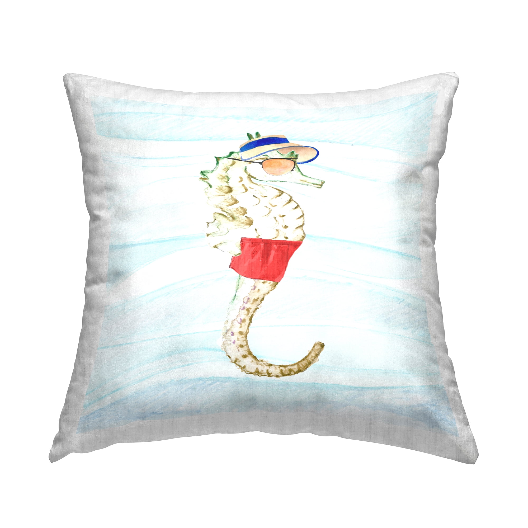 Stupell Industries Lifeguard Seahorse Aquatic Animal Printed Throw Pillow Design by Lanie Loreth