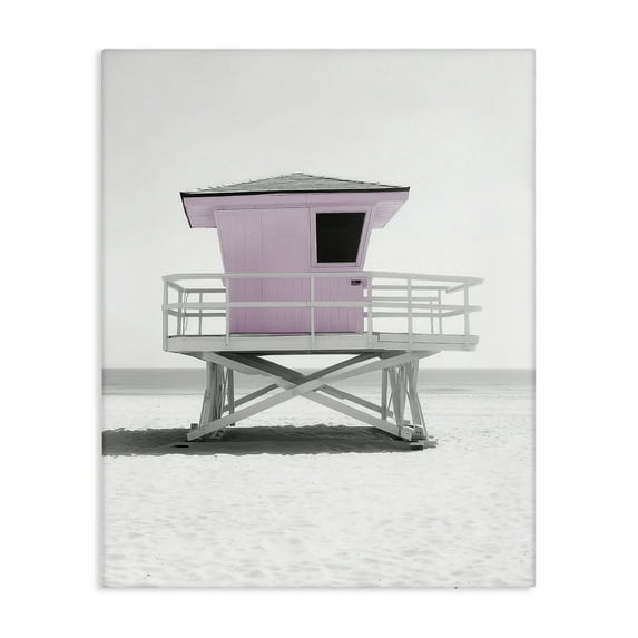 Stupell Industries Lifeguard Station Candy Pink Canvas Wall Art design by Annabelle Hall, 48 x 36
