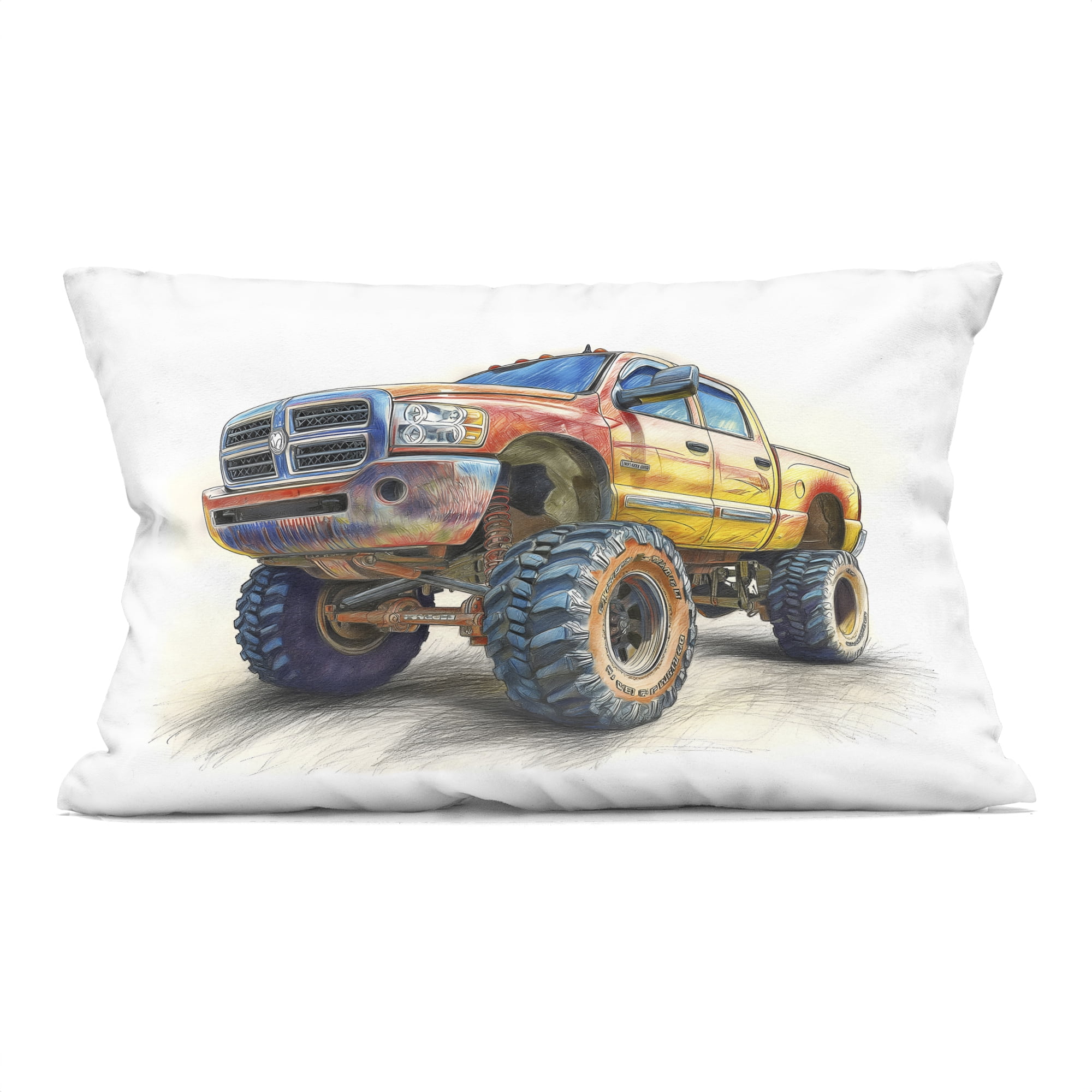 Stupell Industries Lifted Offroad Truck Decorative Printed Throw Pillow, design by Steve Hunziker