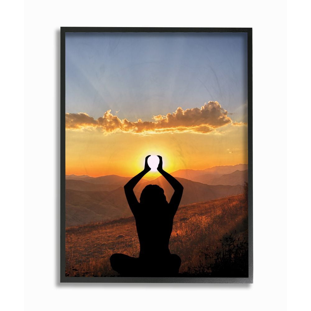 Stupell Industries Lifting The Sun Landscape Photograph Black Framed Art Print Wall Art, 24x30, by Marcus Prime