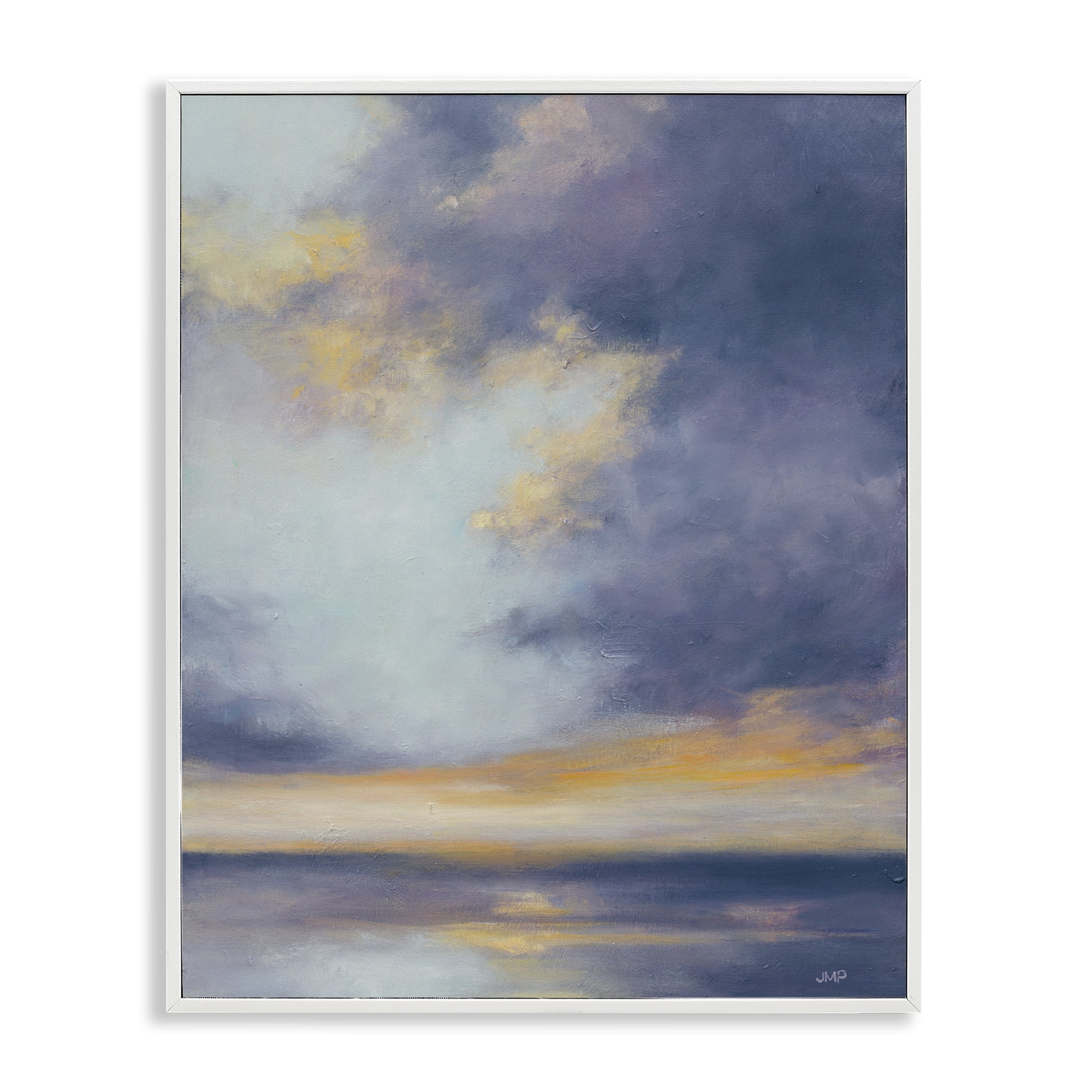 Stupell Industries Light Of Dawn Seascape Landscape Painting White Framed Art Print Wall Art, 24 x 30