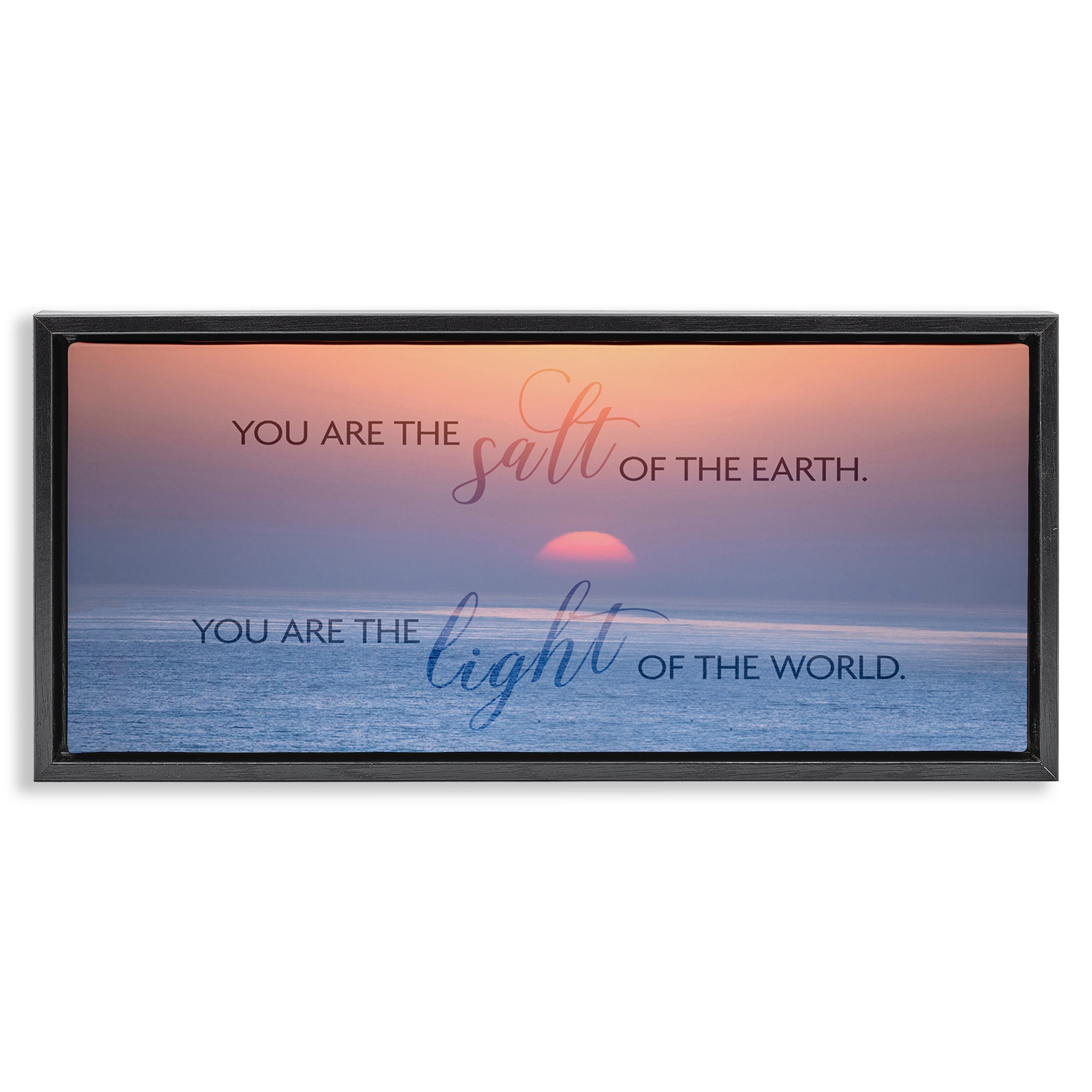 Stupell Industries Light Of The World Landscape Painting Black Floater Framed Canvas Art Print Wall Art, 31 x 14
