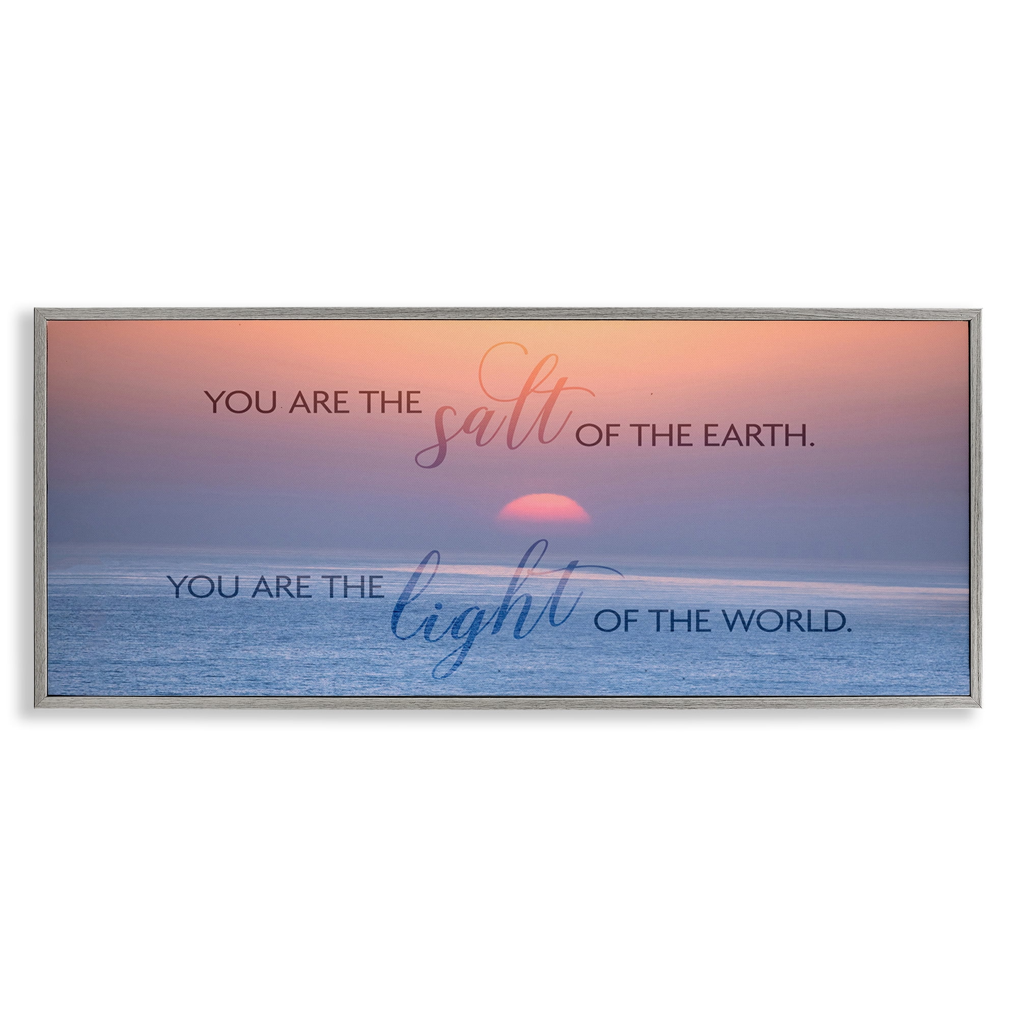 Stupell Industries Light Of The World Landscape Painting Gray Framed Art Print Wall Art, 24 x 10